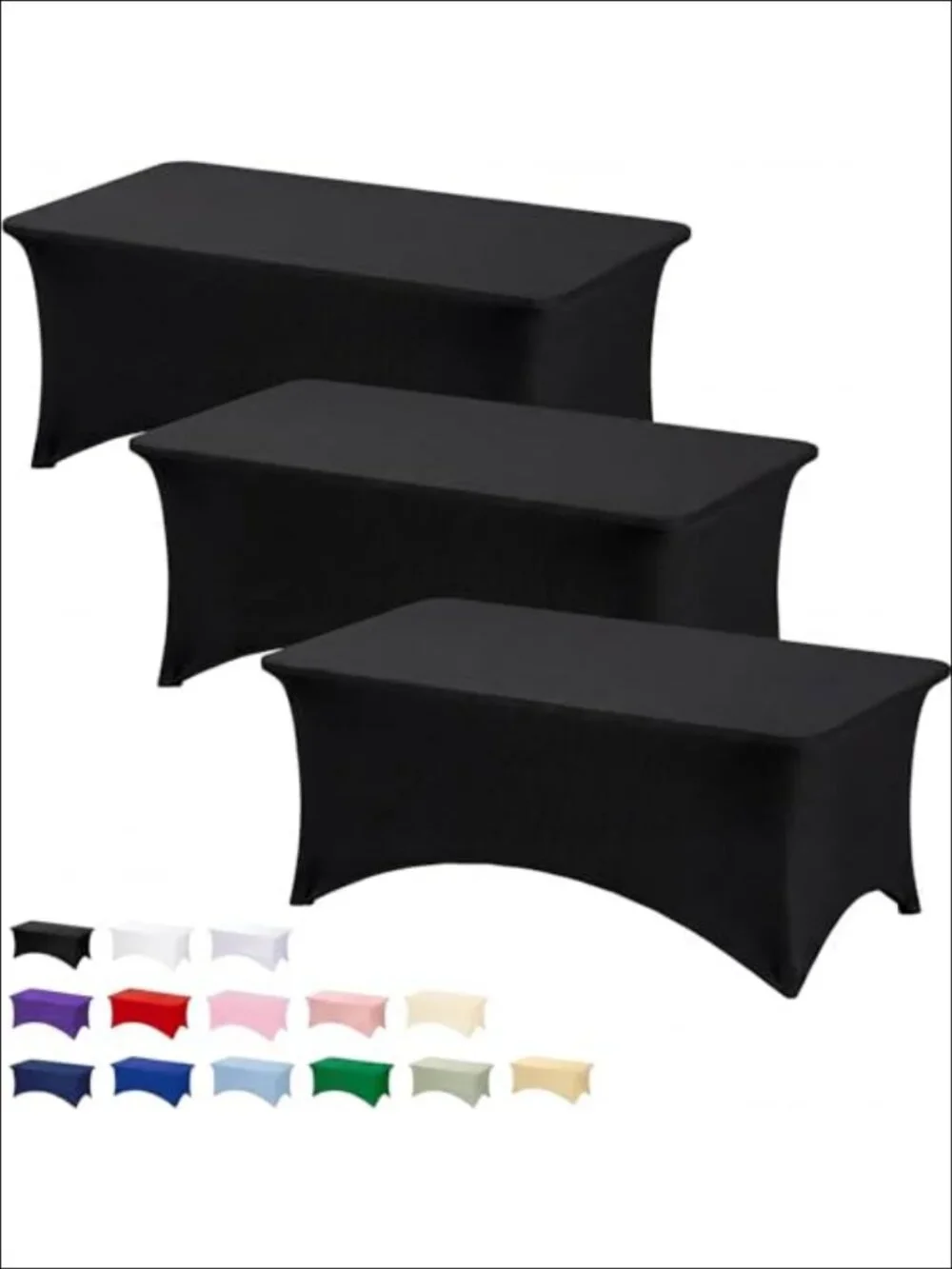 Spandex Fitted Table Cover 6ft Rectangular Stretch Tablecloth for Events